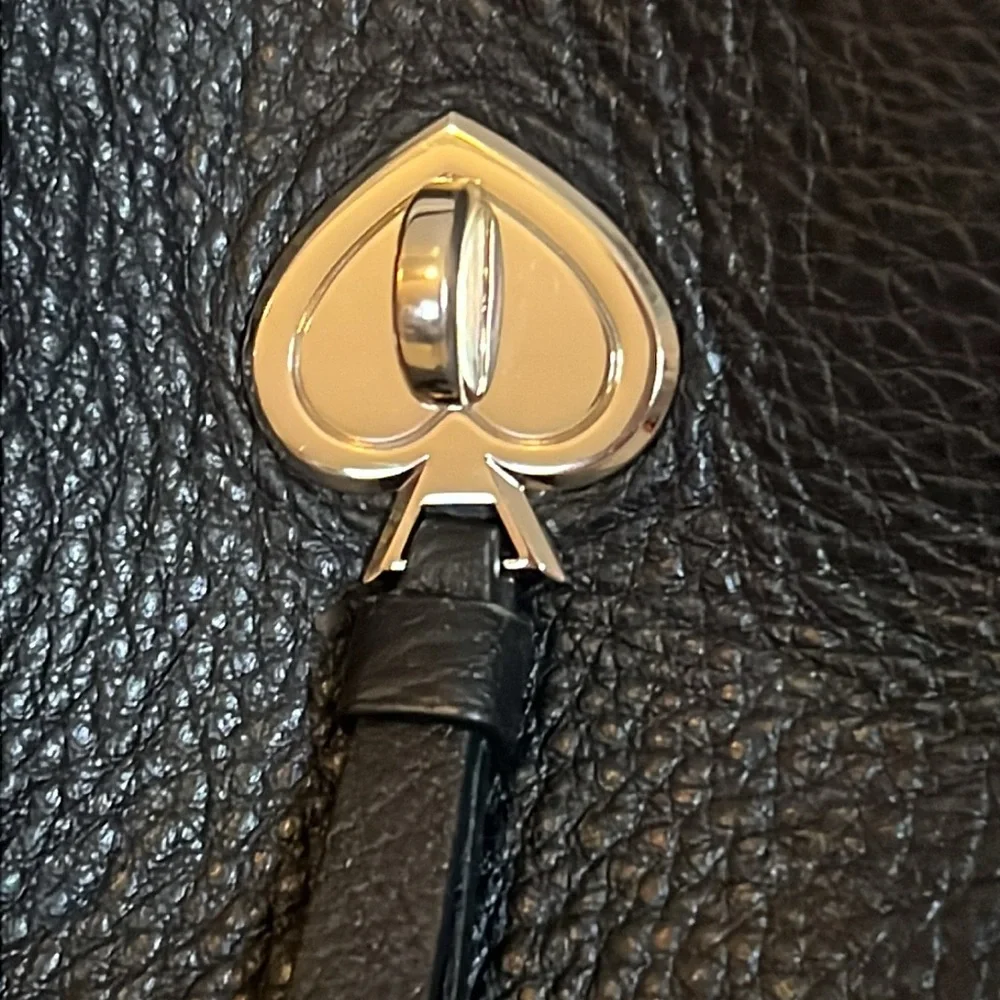 EUC Kate Spade black leather bucket purse bag